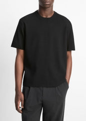 Milano Short-Sleeve Crew Neck Sweater in Crew Neck - BLACK | VINCE Men
