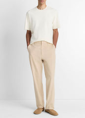 Milano Short-Sleeve Crew Neck Sweater in Crew Neck - CLASSIC CREAM | VINCE Men