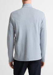 Double-Face Cotton-Blend Quarter-Zip Pullover in Quarter Zip - STEEL BLUE/STUDIO | VINCE Men