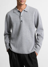 Italian Merino Wool Milano Polo Sweater in Sweaters - HEATHER GREY | VINCE Men