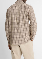 Great Falls Plaid Cotton Button-Front Shirt in Long Sleeve - RIVER SAND/MISSION | VINCE Men