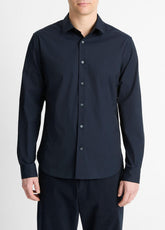Stretch-Cotton Poplin Shirt in Long Sleeve - COASTAL BLUE | VINCE Men