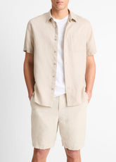 Linen Short-Sleeve Shirt in Short Sleeve - PUMICE ROCK | VINCE Men