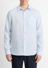 Linen Long-Sleeve Shirt in Long Sleeve - GLACIER | VINCE Men