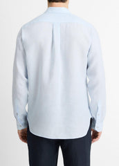 Linen Long-Sleeve Shirt in Long Sleeve - GLACIER | VINCE Men