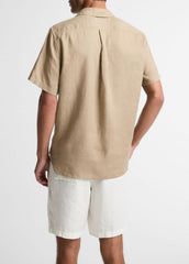 Linen Short-Sleeve Shirt in Long Sleeve - TEAK | VINCE Men
