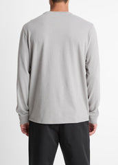 Sueded Jersey Long-Sleeve Pocket T-Shirt in Long Sleeve - HEATHER MOUSE | VINCE Men