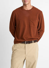 Sueded Jersey Long-Sleeve Pocket T-Shirt in Long Sleeve - COPPERHEAD | VINCE Men