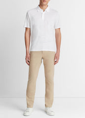 Linen Polo Shirt in Henleys & Polos - OPTIC WHITE | VINCE Men