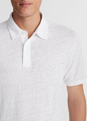 Linen Polo Shirt in Henleys & Polos - OPTIC WHITE | VINCE Men
