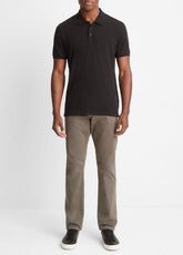 Classic Slub Polo Shirt in Henleys & Polos - BLACK | VINCE Men