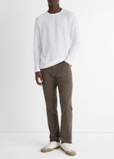 Pima Cotton Piqué Long-Sleeve T-Shirt in Long Sleeve - OPTIC WHITE | VINCE Men