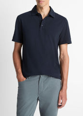 Garment Dye Cotton Polo Shirt in Henleys & Polos - WASHED COASTAL | VINCE Men