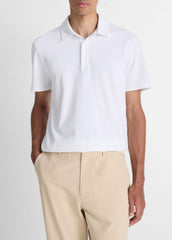 Garment Dye Cotton Polo Shirt in Henleys & Polos - OPTIC WHITE | VINCE Men