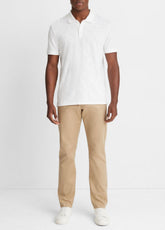 Classic Slub Polo Shirt in Henleys & Polos - WHITE | VINCE Men