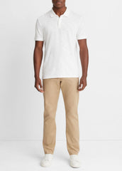 Classic Slub Polo Shirt in Henleys & Polos - WHITE | VINCE Men