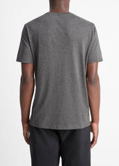 Pima Cotton Crew Neck T-Shirt in Short Sleeve - HEATHER CARBON | VINCE Men
