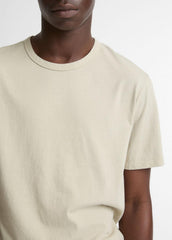 Garment Dye Cotton T-Shirt in Short Sleeve - WASHED PARCHMENT | VINCE Men