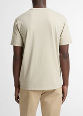 Garment Dye Cotton T-Shirt in Short Sleeve - WASHED PARCHMENT | VINCE Men