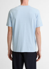 Garment Dye Cotton T-Shirt in Short Sleeve - WASHED RAINWATER | VINCE Men
