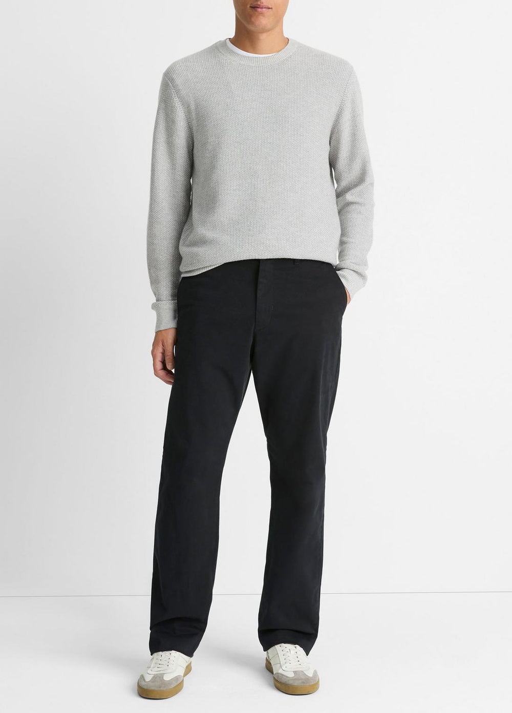 Louie Relaxed Stretch-Cotton Pant in Trousers - BLACK | VINCE Men