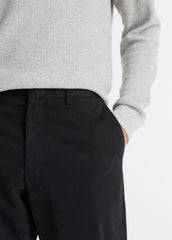 Louie Relaxed Stretch-Cotton Pant in Trousers - BLACK | VINCE Men