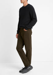 Dylan Slim 5-Pocket Peached Stretch-Cotton Pant in Trousers - DARK LEAF | VINCE Men