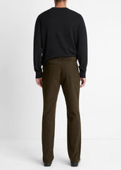 Dylan Slim 5-Pocket Peached Stretch-Cotton Pant in Trousers - DARK LEAF | VINCE Men