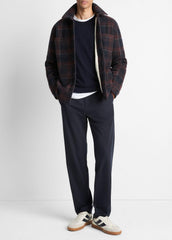 Sherpa-Lined Plaid Shirt Jacket in Shirt Jackets - COASTAL COMBO | VINCE Men