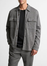 Double-Slub Cotton-Blend Shirt Jacket in Jackets - SLATE | VINCE Men