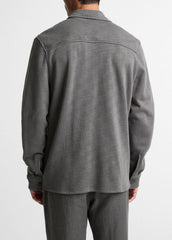 Double-Slub Cotton-Blend Shirt Jacket in Jackets - SLATE | VINCE Men