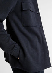 Double-Slub Cotton-Blend Shirt Jacket in Jackets - COASTAL BLUE | VINCE Men