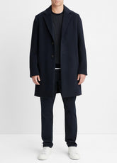 Classic Italian Wool-Blend Coat in Jackets & Outerwear - COASTAL BLUE | VINCE Men