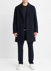 Classic Italian Wool-Blend Coat in Jackets & Outerwear - COASTAL BLUE | VINCE Men