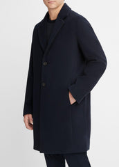Classic Italian Wool-Blend Coat in Jackets & Outerwear - COASTAL BLUE | VINCE Men