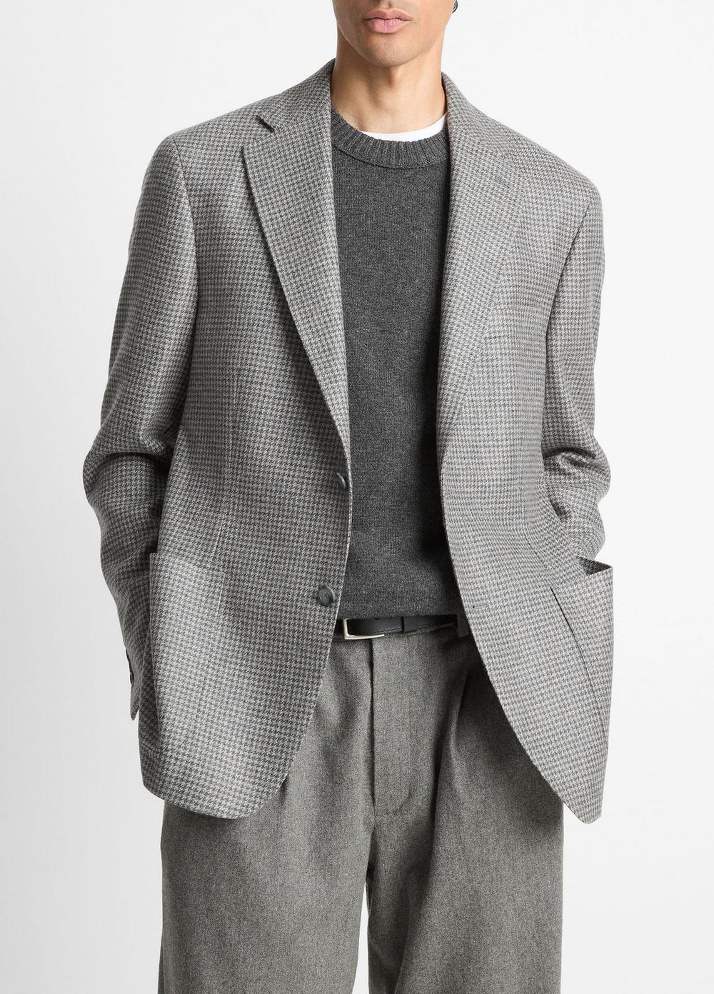 Houndstooth Cashmere Relaxed Sport Coat in Blazers - GREY/BROWN | VINCE Men