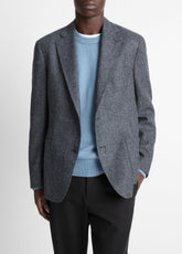 Plaid Alpaca-Blend Relaxed Sport Coat in Blazers - NAVY/BLUE | VINCE Men