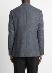 Plaid Alpaca-Blend Relaxed Sport Coat in Blazers - NAVY/BLUE | VINCE Men