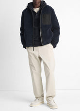 Sherpa Zip Jacket in Jackets - COASTAL BLUE | VINCE Men