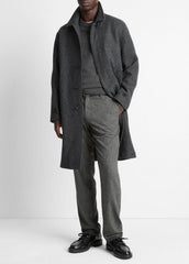 Italian Wool-Blend Balmacaan Coat in Coats - HEATHER CHARCOAL | VINCE Men