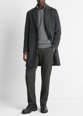 Classic Italian Wool-Blend Coat in Jackets & Outerwear - HEATHER CHARCOAL | VINCE Men