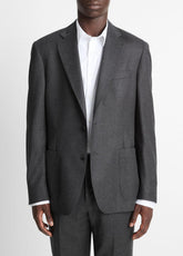 Wool-Silk Flannel Relaxed Sport Coat in Blazers - CHARCOAL | VINCE Men