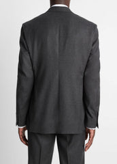 Wool-Silk Flannel Relaxed Sport Coat in Blazers - CHARCOAL | VINCE Men