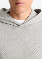 Broken Twill Pullover Hoodie in Sweatshirts & Hoodies - HEATHER GREY/OFF WHITE | VINCE Men