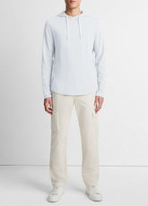 Textured Cotton Hoodie in Sweatshirts & Hoodies - SHIRTING BLUE | VINCE Men