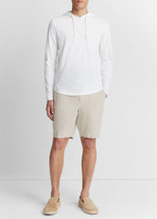 Textured Cotton Hoodie in Sweatshirts & Hoodies - OPTIC WHITE | VINCE Men