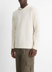Variegated Stripe Double-Face Cotton-Blend Hoodie in Sweatshirts & Hoodies - BAJA SAND/NATURAL | VINCE Men
