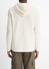 Variegated Stripe Double-Face Cotton-Blend Hoodie in Sweatshirts & Hoodies - BAJA SAND/NATURAL | VINCE Men
