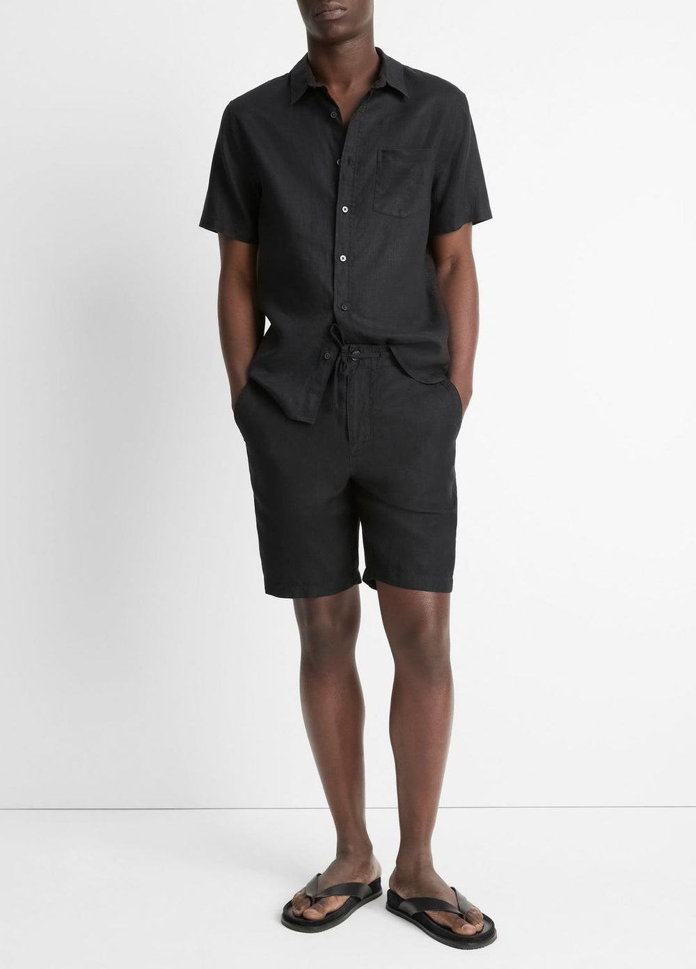 Hemp Drawstring Short in Shorts - BLACK | VINCE Men