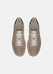 Oasis Contrast-Edge Suede & Leather Sneaker in Sneakers - SANDSTORM/COCOA BROWN | VINCE Men